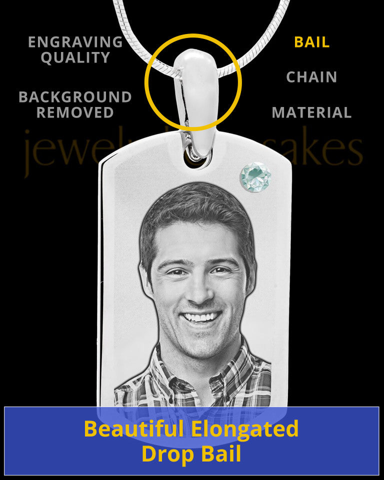 April Stainless Photo Small Dog Tag