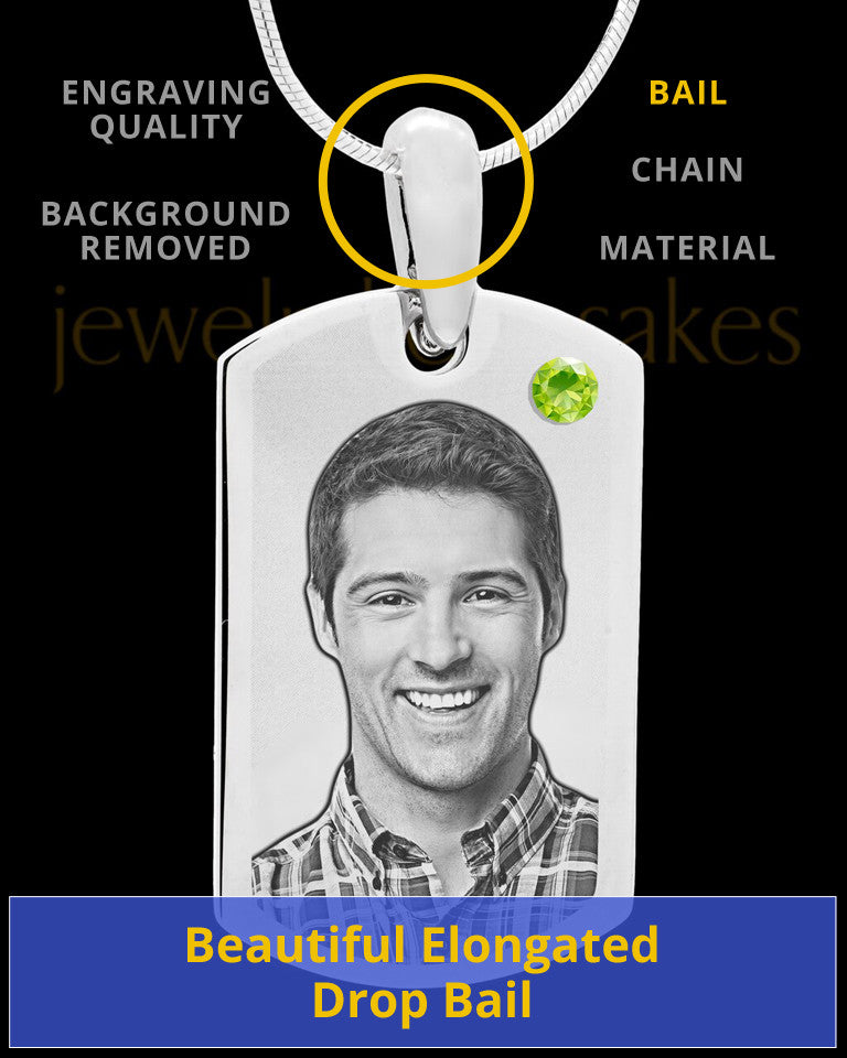August Stainless Photo Small Dog Tag