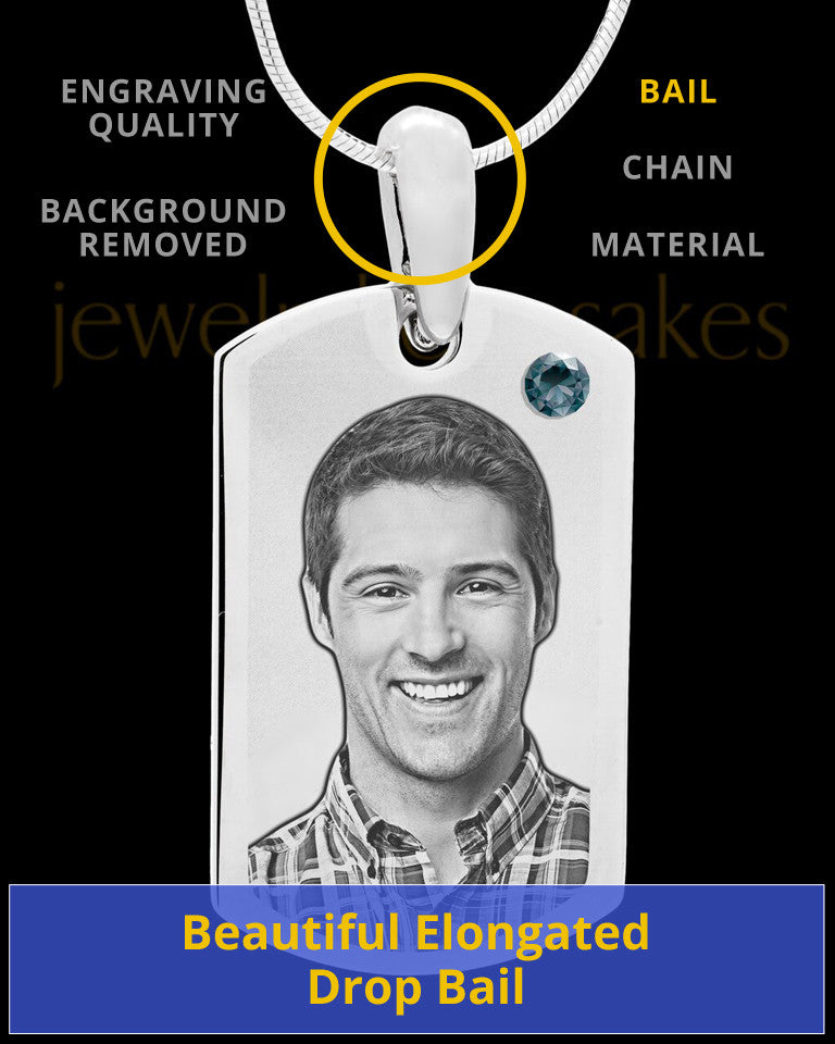 December Stainless Photo Small Dog Tag