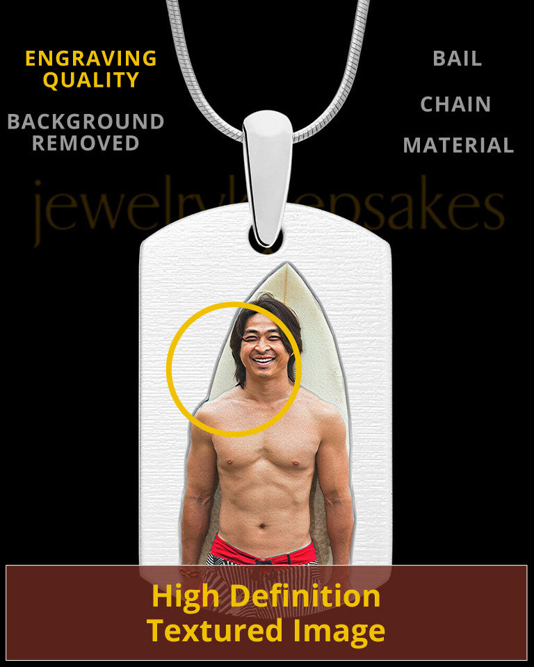 Full Color Stainless Steel Small Photo Engraved Dog Tag