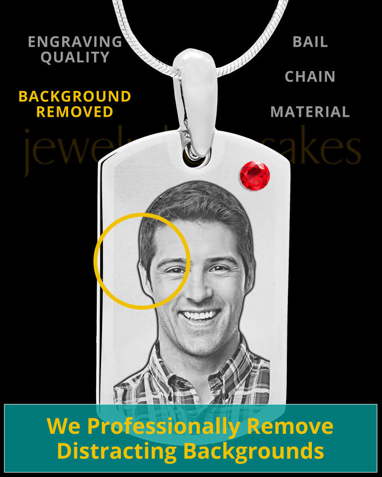 July Stainless Photo Small Dog Tag
