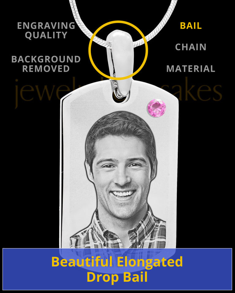 June Stainless Photo Small Dog Tag
