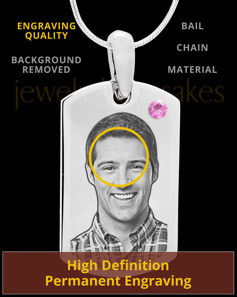 June Stainless Photo Small Dog Tag