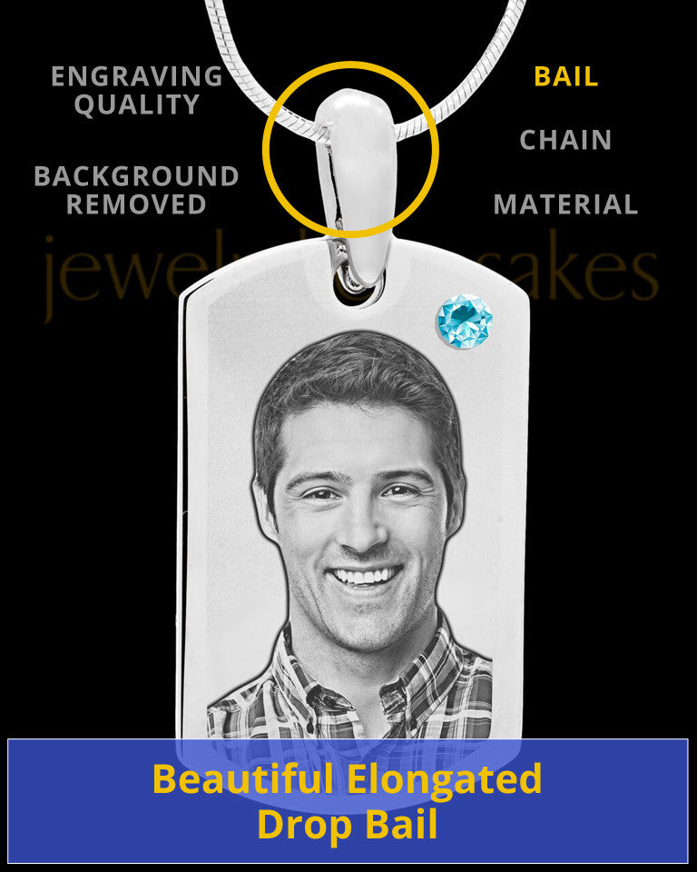 March Stainless Photo Small Dog Tag