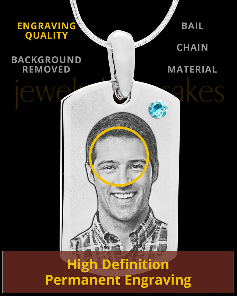 March Stainless Photo Small Dog Tag