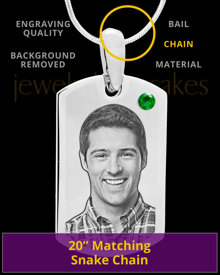 May Stainless Photo Small Dog Tag