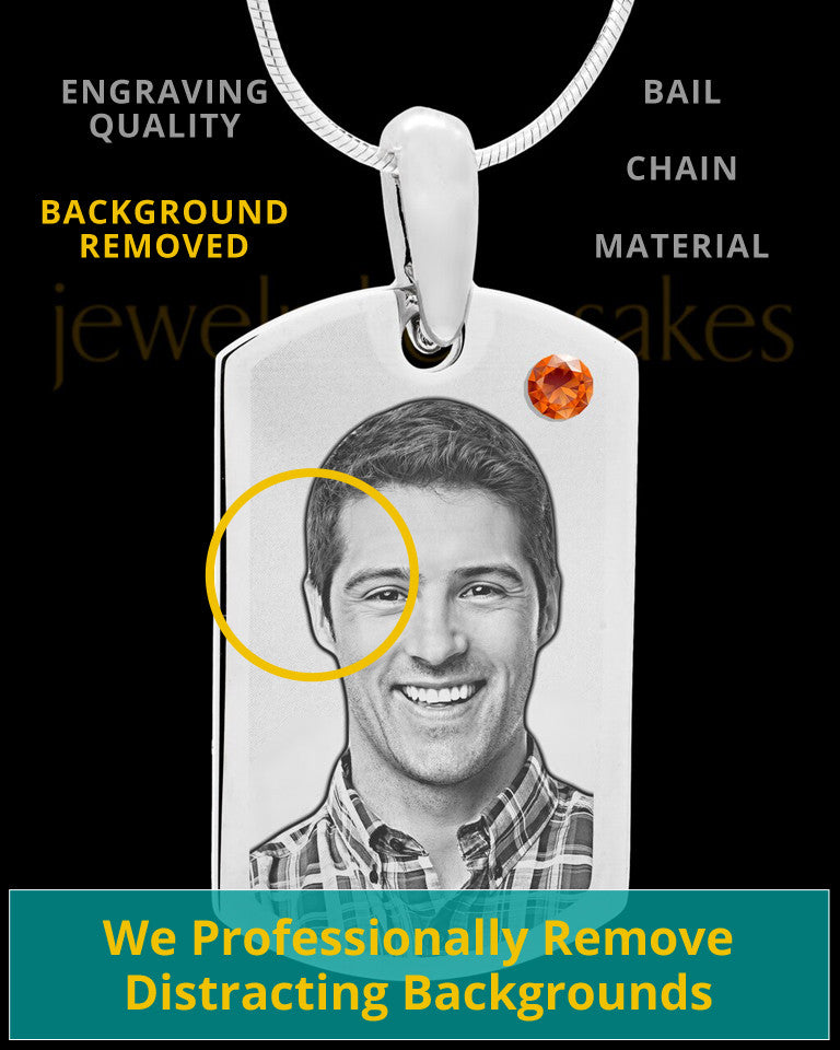 November Stainless Photo Small Dog Tag