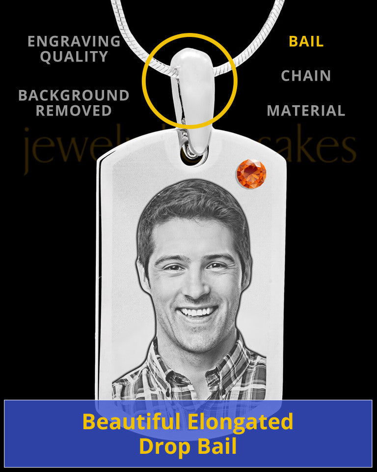 November Stainless Photo Small Dog Tag