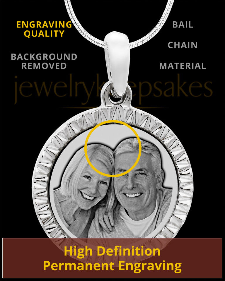 Photo Engraved Stainless Steel Etched Circle