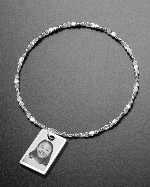 Luxury Small Rectangle Photo Engraved Bracelet