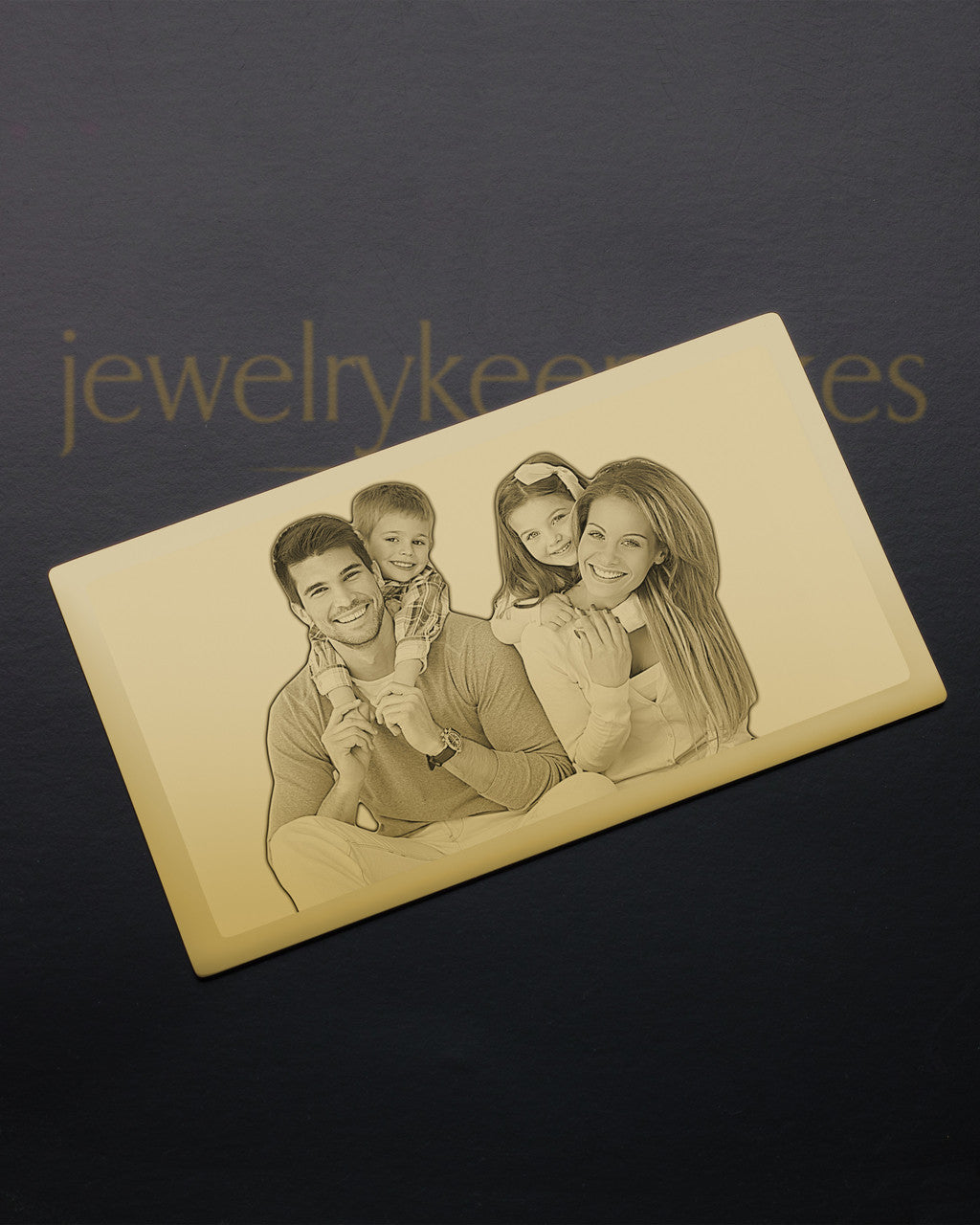 Gold Plated Stainless Memories Photo Engraved Wallet Card
