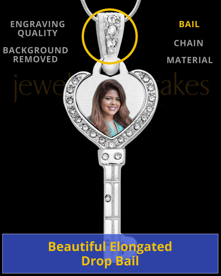 Full Color Key To My Heart Photo Engraved Pendant