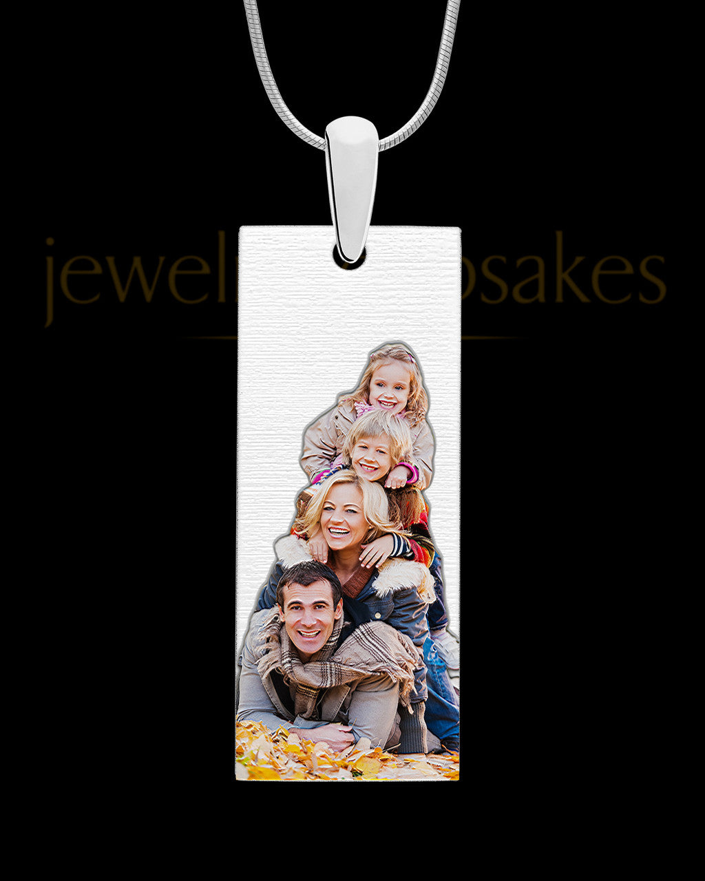 Full Color Tall Rectangle Photo Engraved Pendant