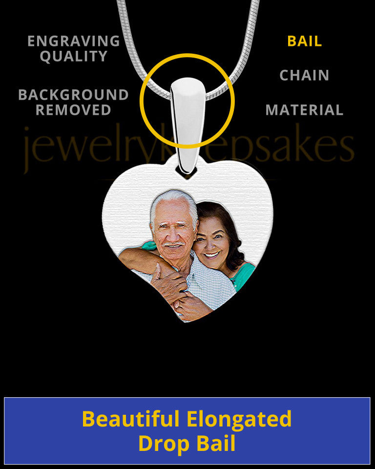 Curved Heart Full Color Photo Engraved Pendant