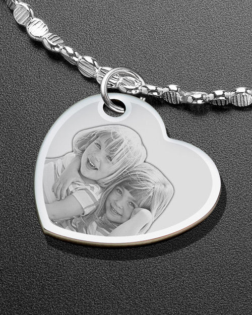 Luxury Side Heart Photo Engraved Bracelet