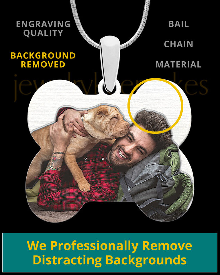 Full Color Doggie Bone Photo Engraved Pendant