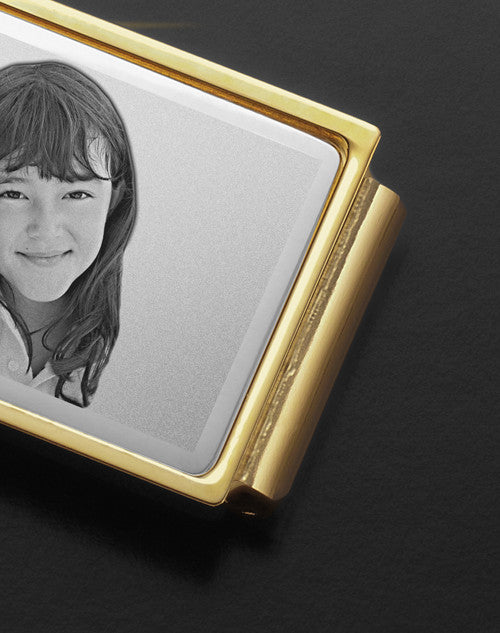 Silver on Gold Photo Engraved Money Clip