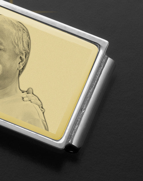 Gold on Silver Photo Engraved Money Clip