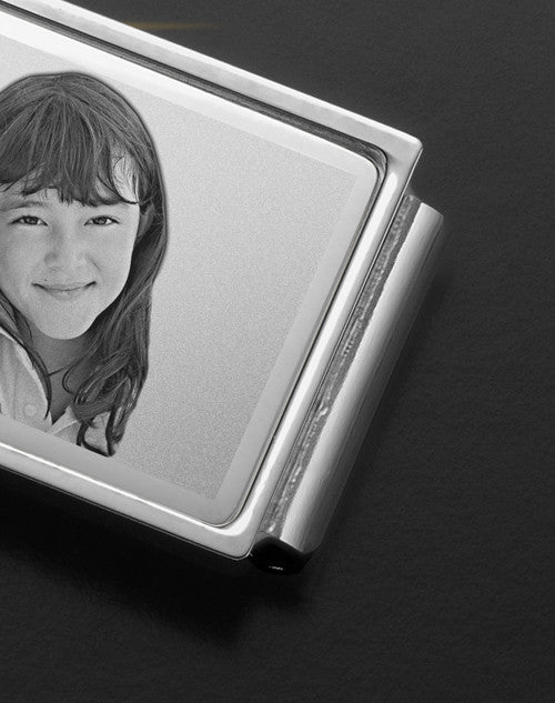 Silver on Silver Photo Engraved Money Clip