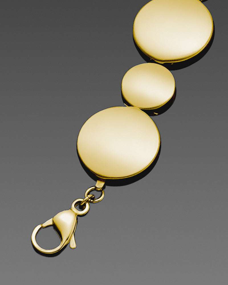 Polished Gold Shining Light Cremation Bracelet