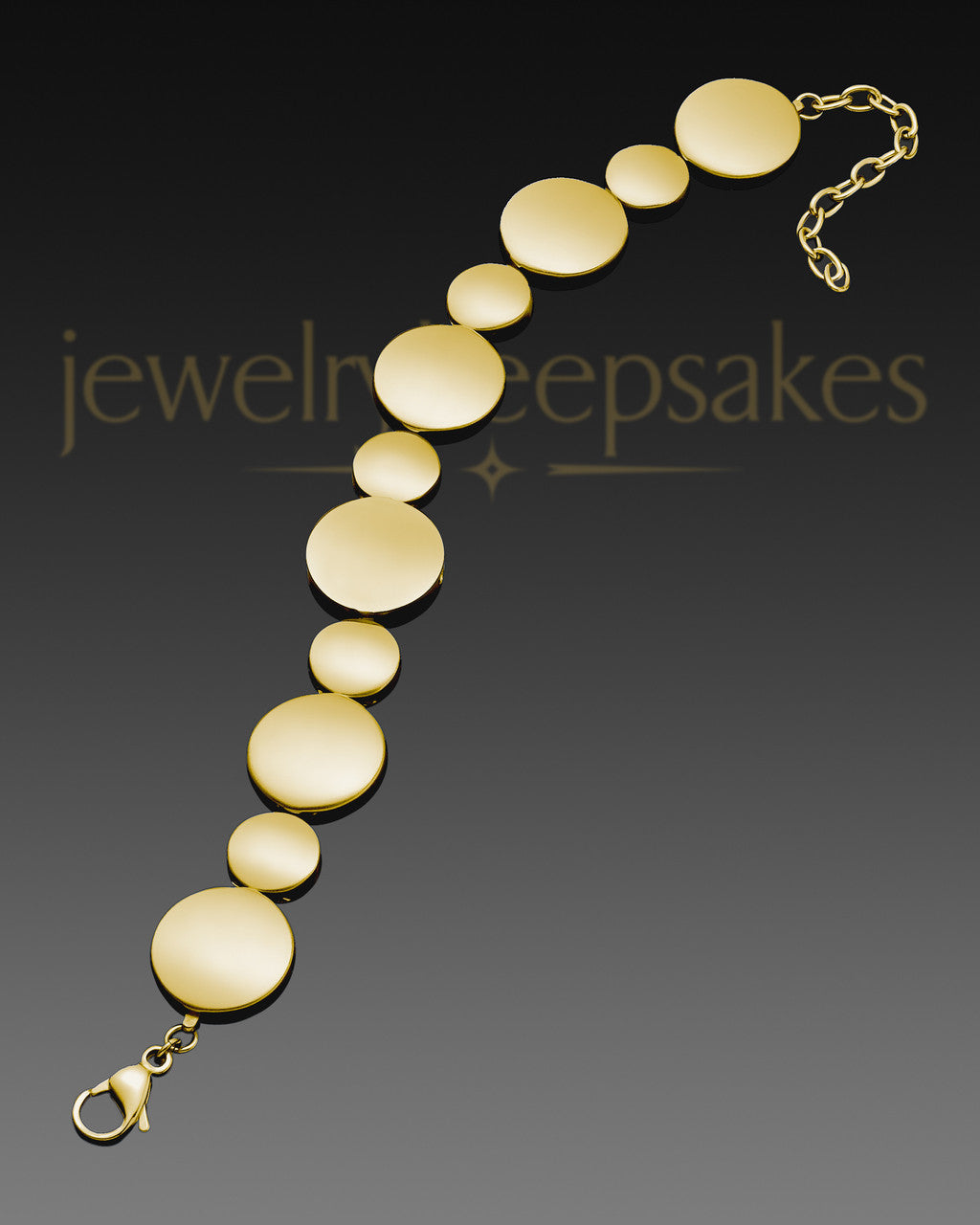 Polished Gold Shining Light Cremation Bracelet