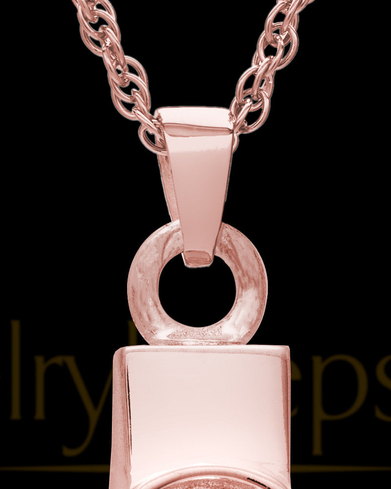 Ash Keepsake 14K Rose Gold Dedication Paw Cross Keepsake
