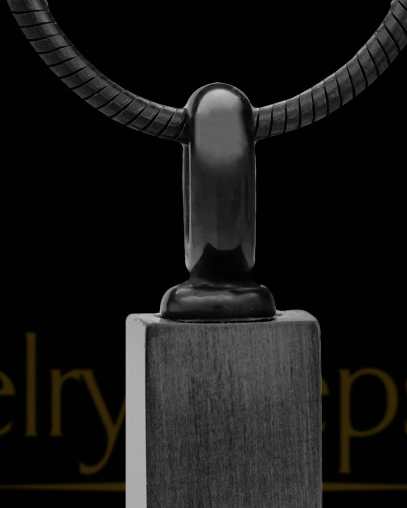 Black Finish Cross Urn Necklace For Ashes Stainless Steel