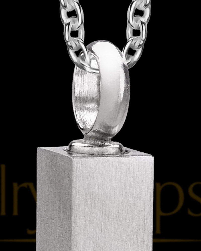 Men's Steel Modern Cross Cremation Pendant