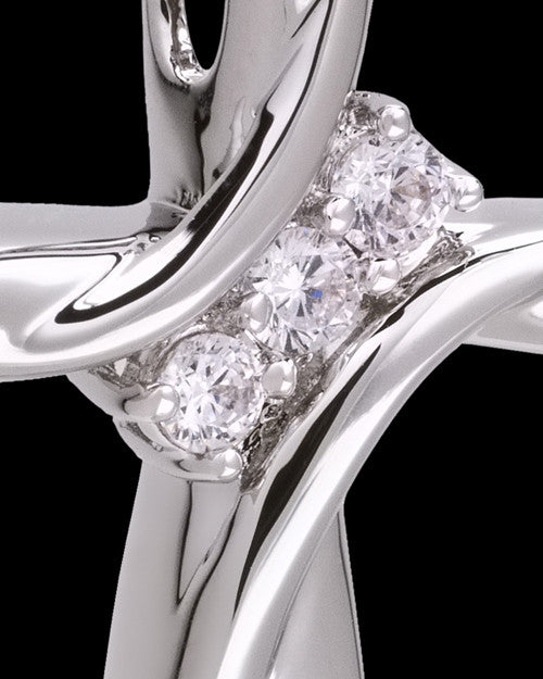14K White Gold Elegant Cross Cremation Pendant