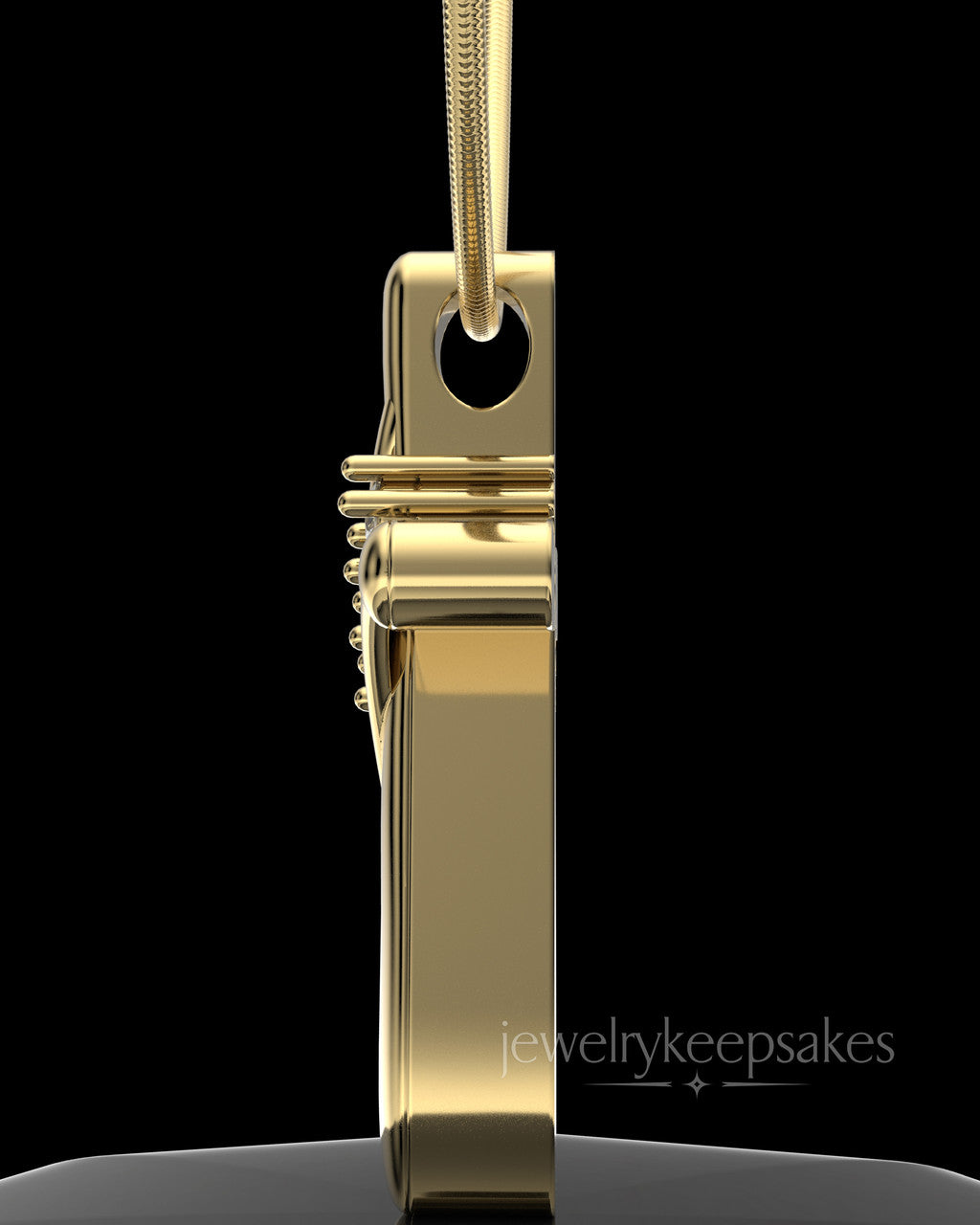 Gold Plated over Sterling Elegant Cross Permanently Sealed Waterproof Cremation Pendant