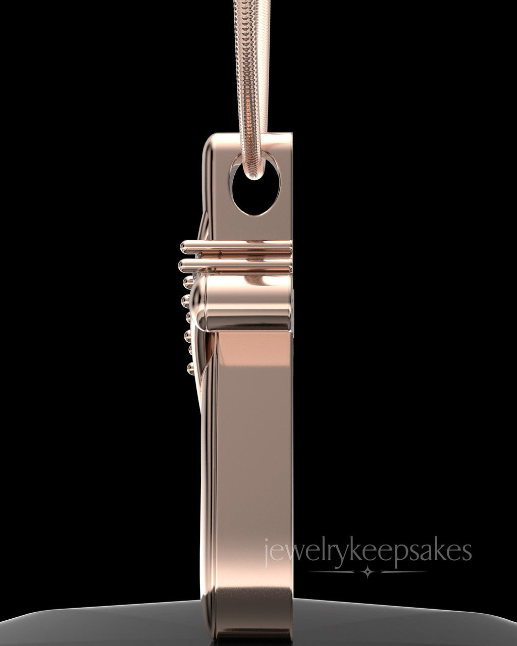 Rose Gold Plated over Sterling Elegant Cross Permanently Sealed Waterproof Cremation Pendant
