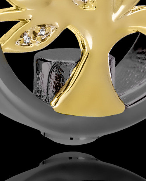 Black and Gold Tree of Life Cremation Pendant