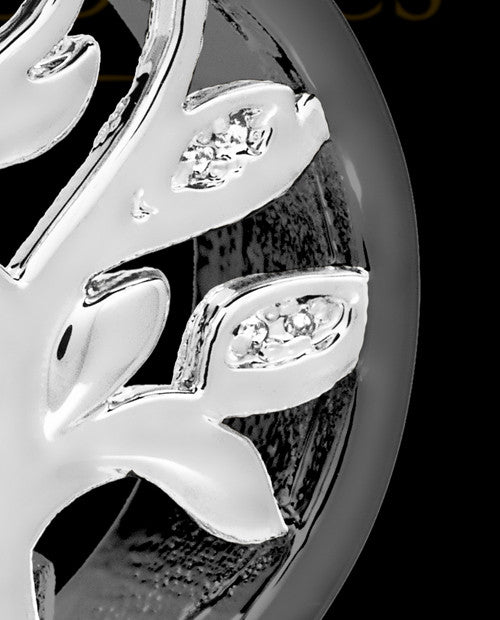 Black and Silver Tree of Life Cremation Pendant