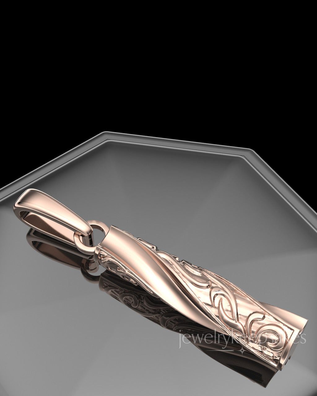 Rose Gold Plated Turned Cylinder Permanently Sealed Waterproof Cremation Jewelry