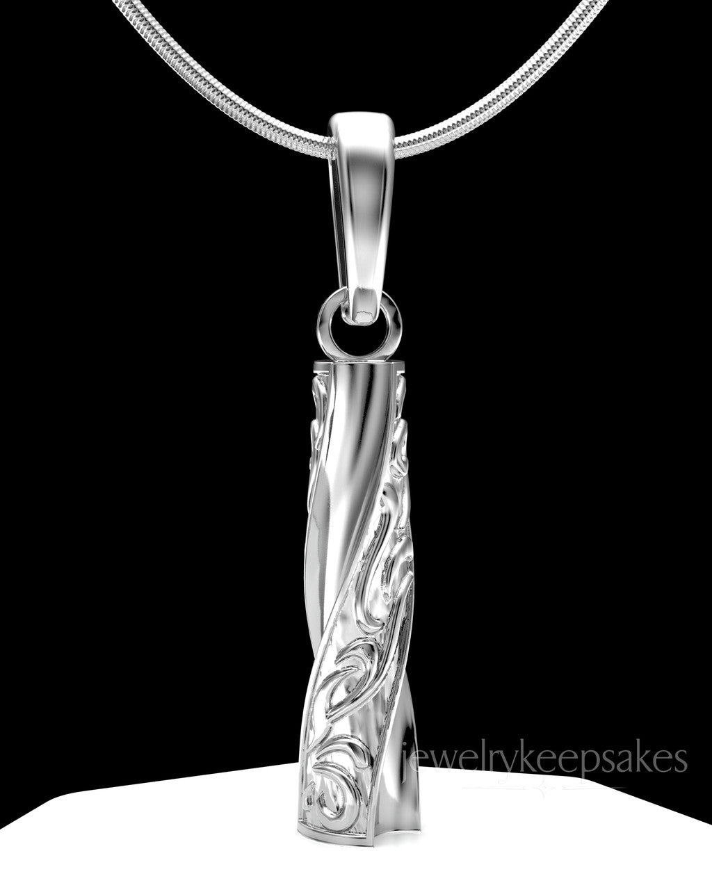 Sterling Silver Turned Cylinder Permanently Sealed Waterproof Cremation Jewelry