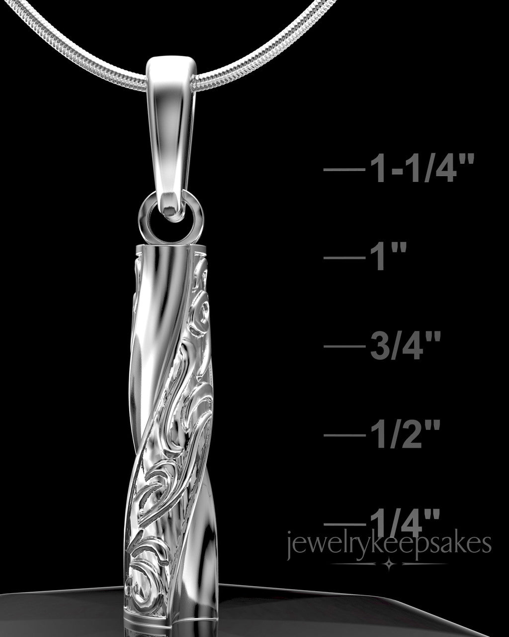 Sterling Silver Turned Cylinder Permanently Sealed Waterproof Cremation Jewelry
