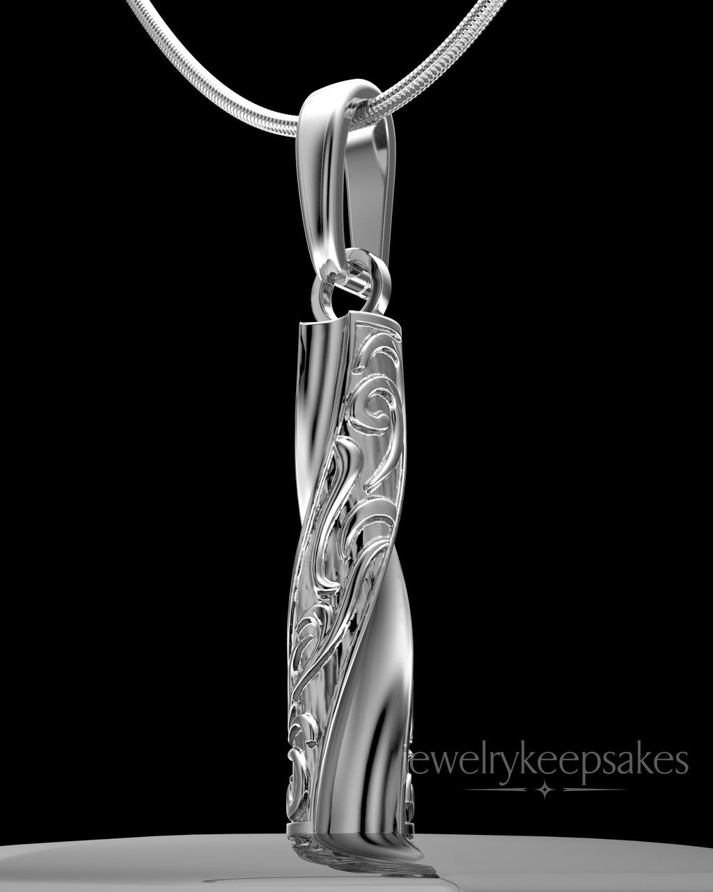 Sterling Silver Turned Cylinder Permanently Sealed Waterproof Cremation Jewelry