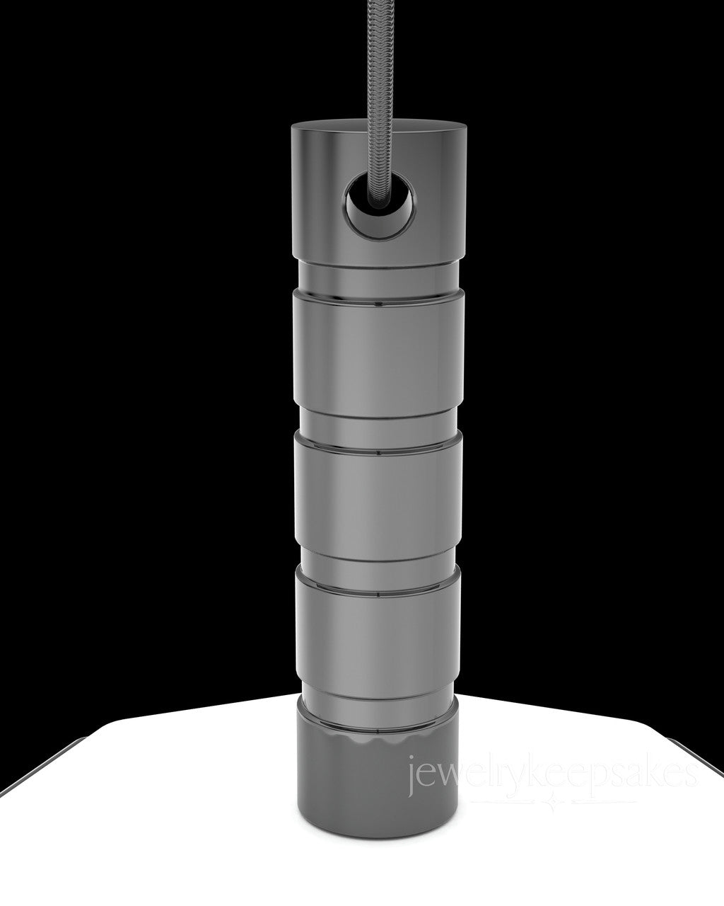 Black Stacked Cylinder Permanently Sealed Waterproof Cremation Pendant