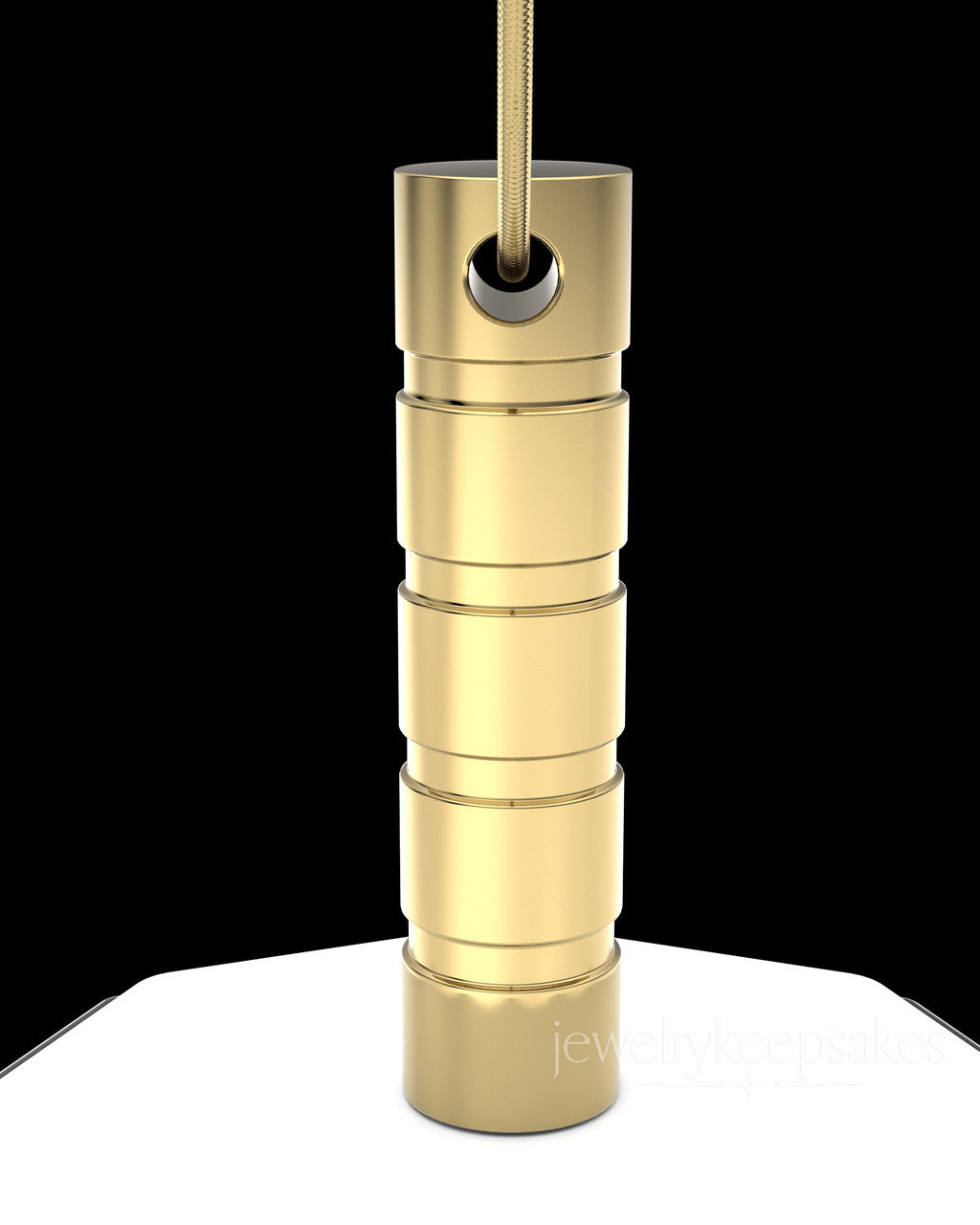 Gold Plated Stacked Cylinder Permanently Sealed Waterproof Cremation Pendant