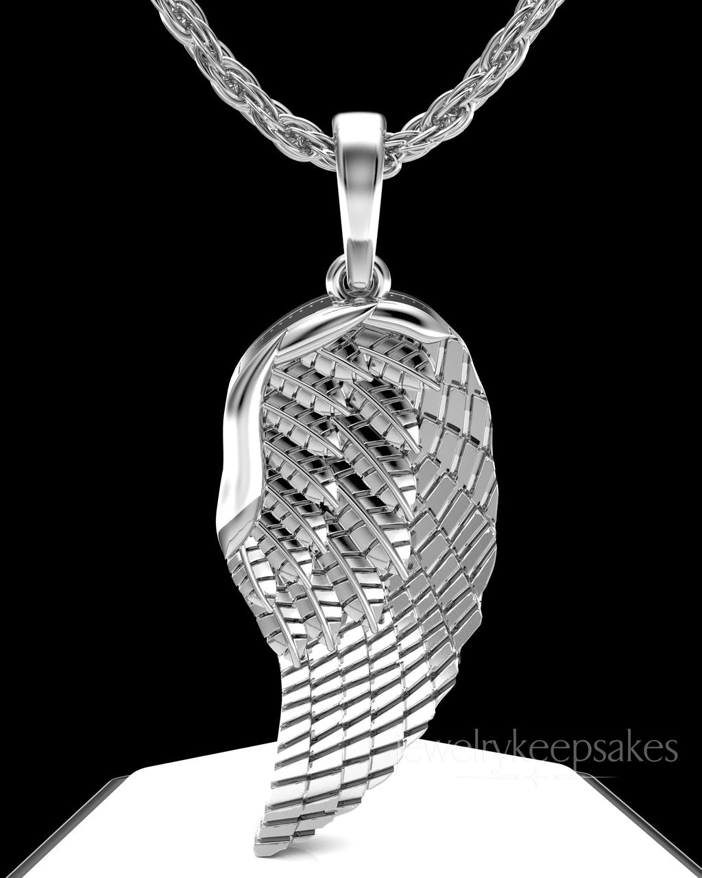 Sterling Silver Feathers Permanently Sealed Waterproof Cremation Pendant