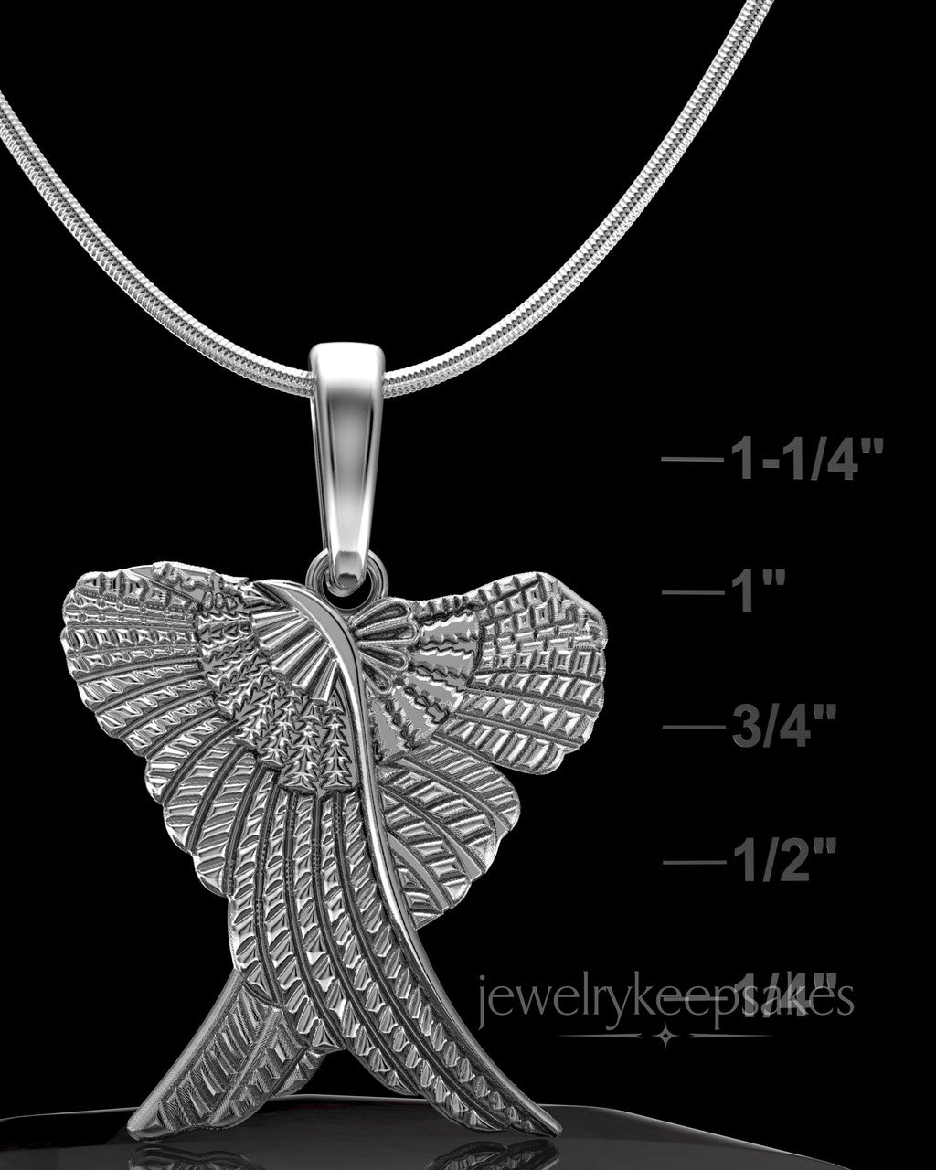 Solid 14K White Gold Virtuous Permanently Sealed Waterproof Jewelry Urn
