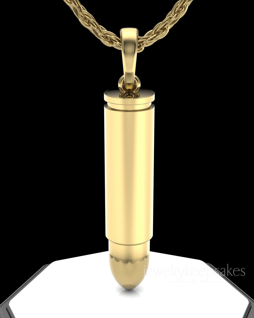 Gold Plated Bullet Permanently Sealed Waterproof Cremation Pendant