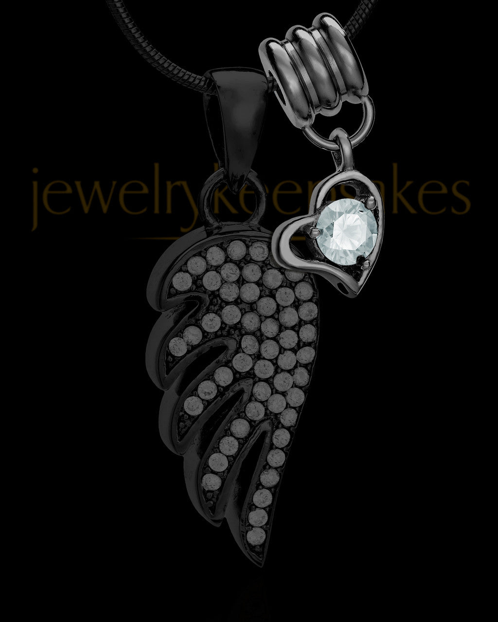 Add a Black April Birthstone Heart