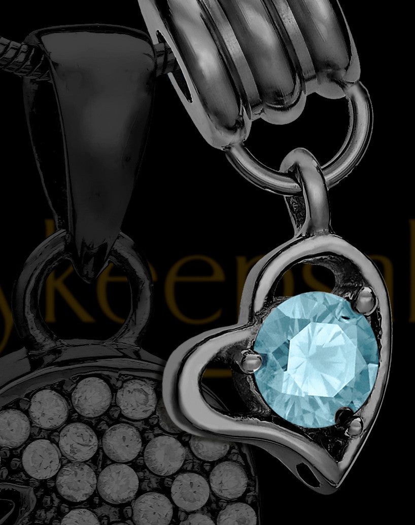 Add a Black March Birthstone Heart