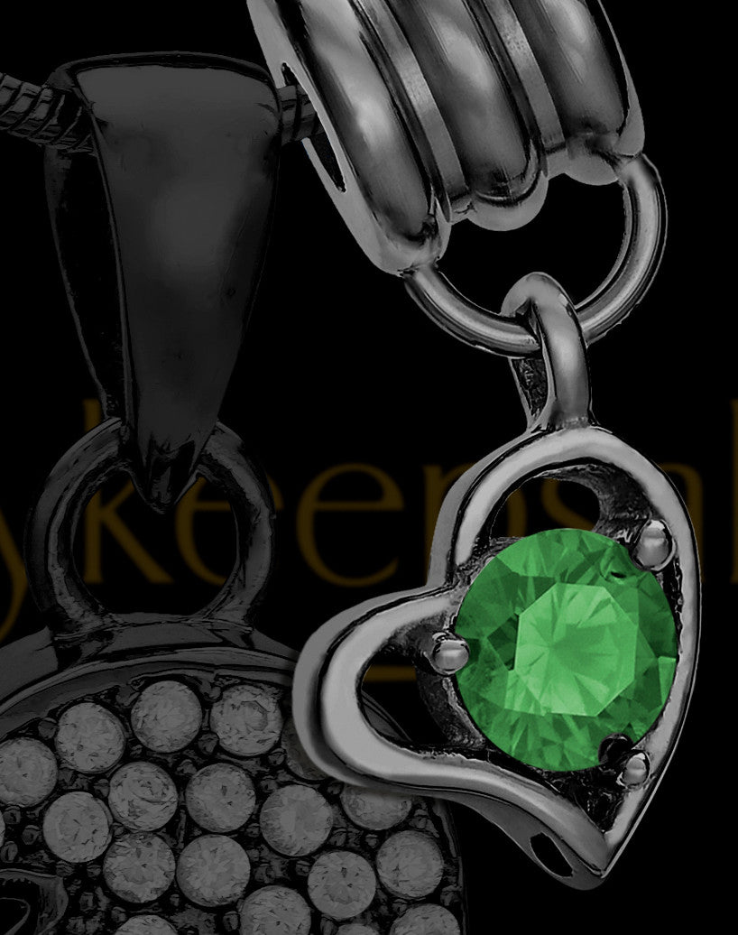 Add a Black May Birthstone Heart