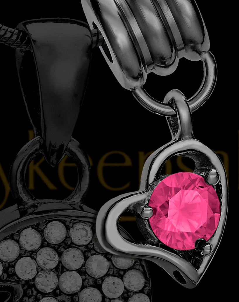 Add a Black October Birthstone Heart