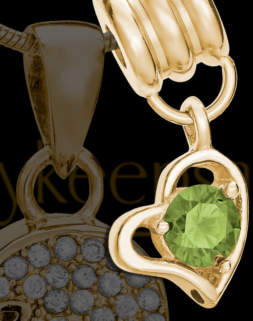 Add an August Gold Birthstone Heart
