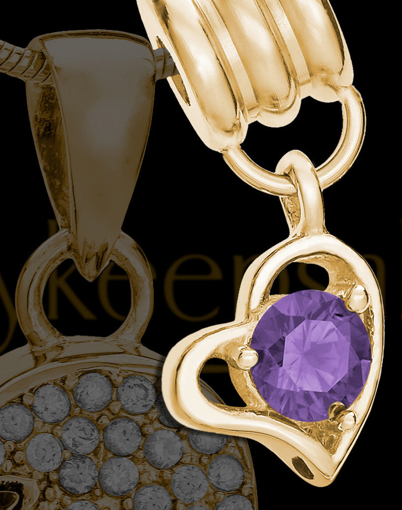 Add a February Gold Birthstone Heart