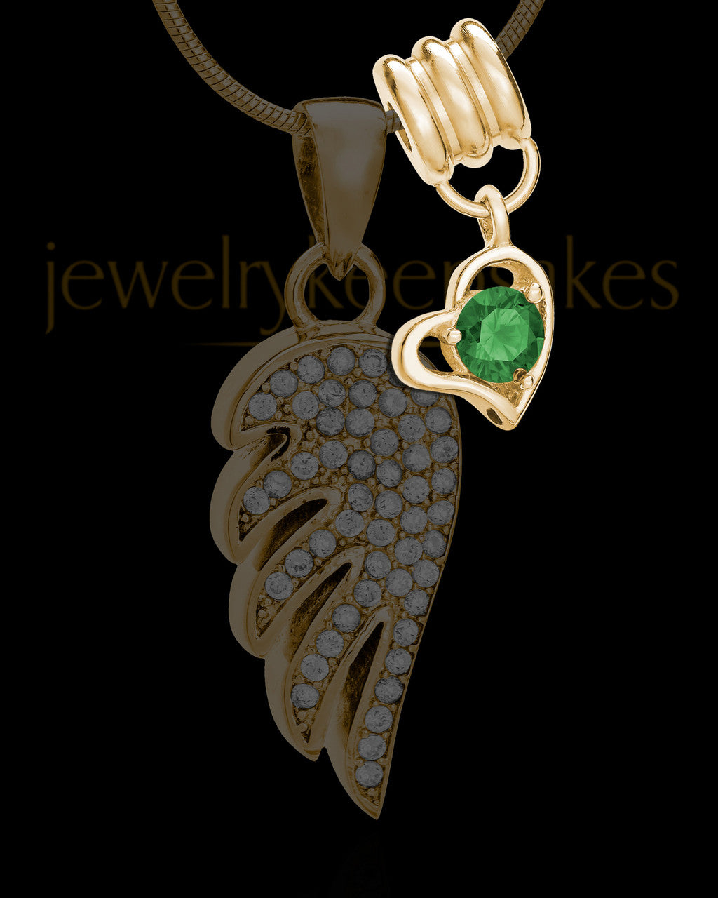 Add a May Gold Birthstone Heart