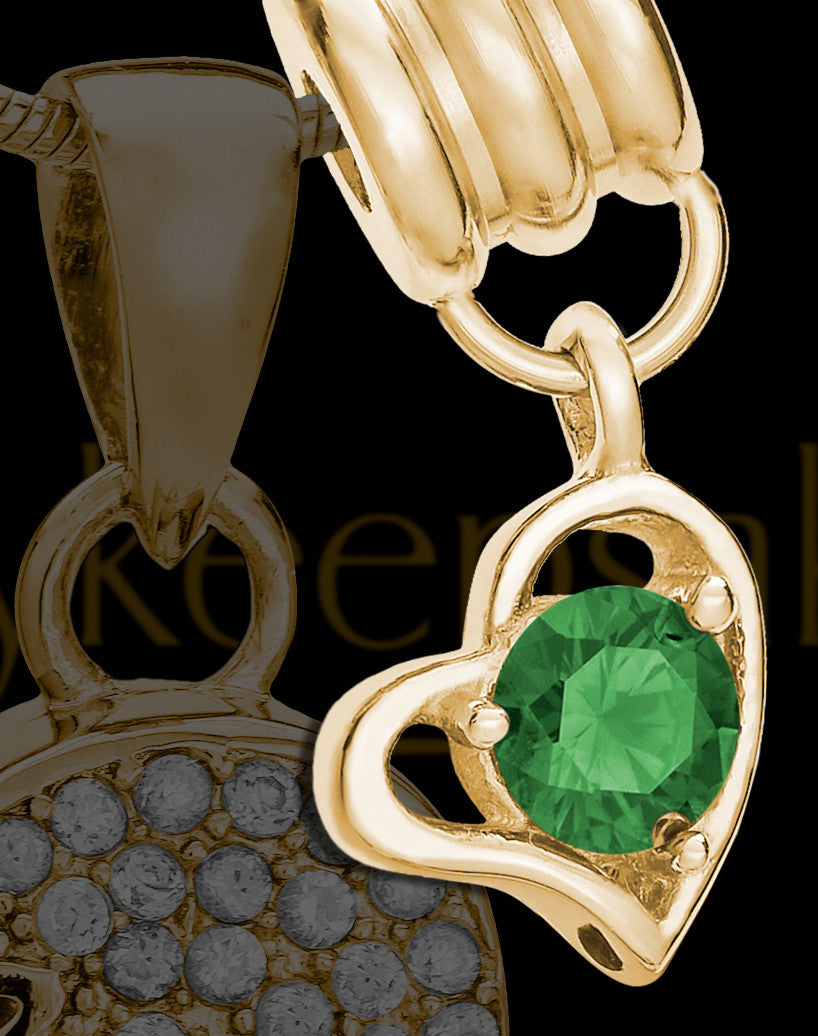 Add a May Gold Birthstone Heart